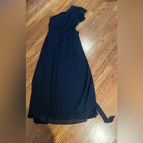 Maje Spotted Black One Shoulder Dress Size 2/Medium - Picture 1 of 12